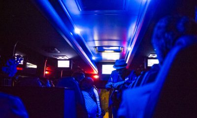 Inside the Kanga Super Coach on our way to Bird in Hand